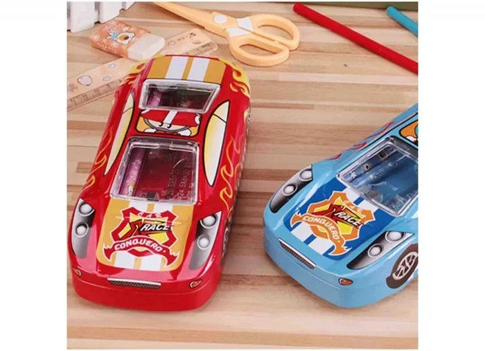 Car Pencil Box With Wheels Fun Rolling Toy For Kids