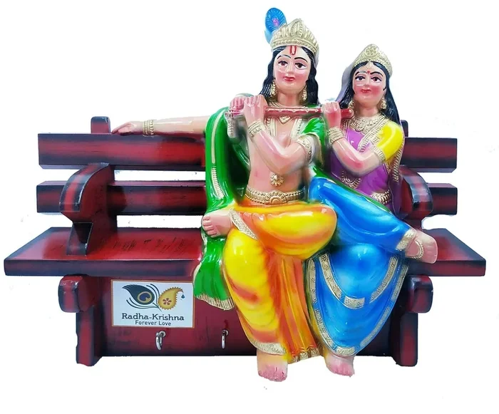 Radha Krishna Idol for Car Dashboard Brings Blessings